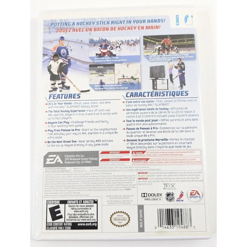 NHL Slapshot Nintendo Wii Game EA Sports Wayne Gretzky Complete CIB RVL-SHYE-USA